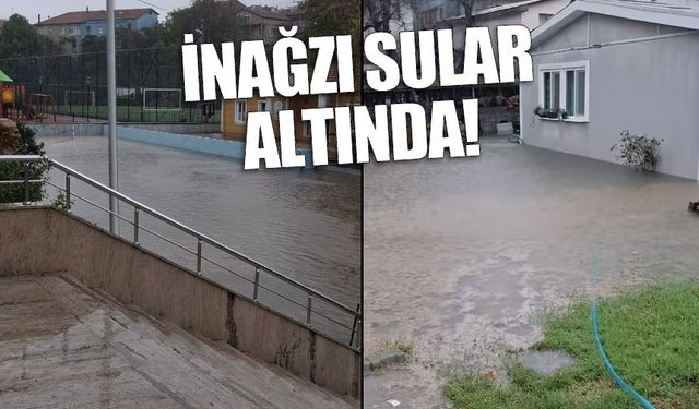 Köksal Toptan Okulu ve evler sular altında kaldı