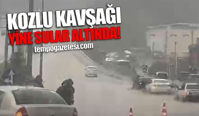 Kozlu sahil yolu ve köprülü kavşak sular altında kaldı