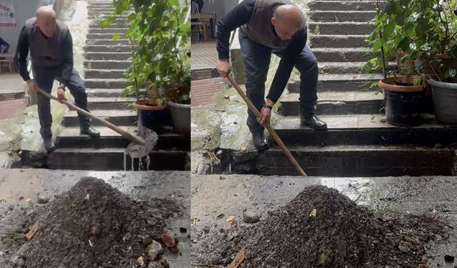 İş başa düştü! Mazgalları esnaf temizledi