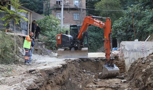 Kadırga rampansında yağmur suyu hattı çalışması başladı