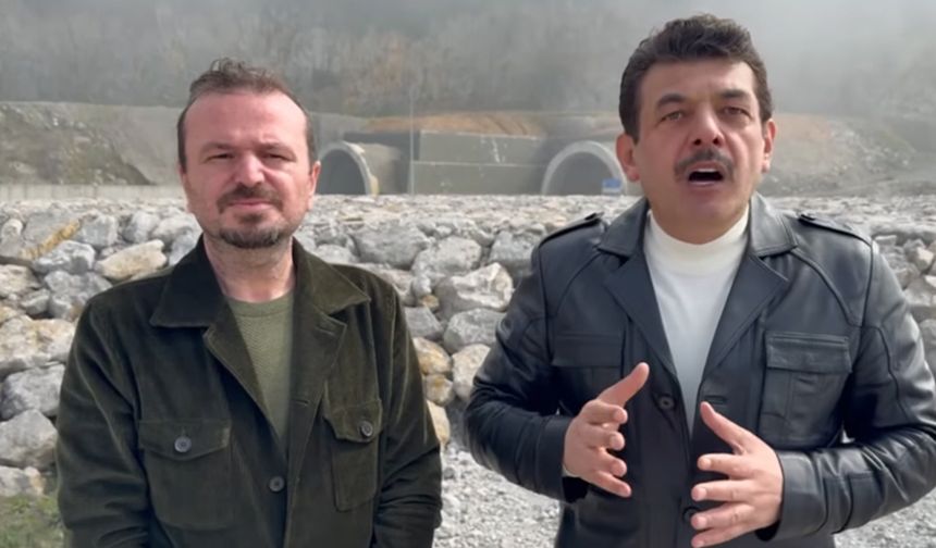 Fırtınada zarar gören Zonguldak-Kilimli yolunda dolgu çalışmaları sürüyor