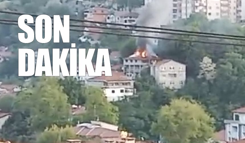 Kilimli'de korkutan yangın: Çatı alev aldı