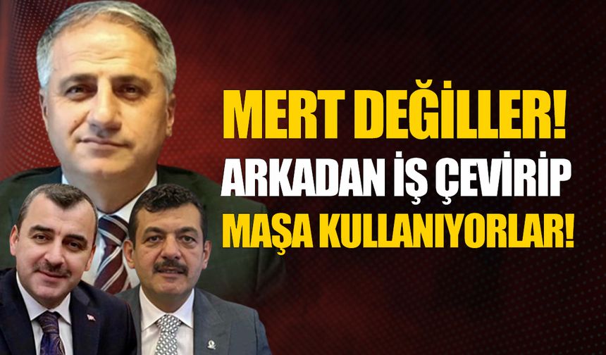 Mert değiller!.. Arkadan iş çevirip maşa kullanıyorlar