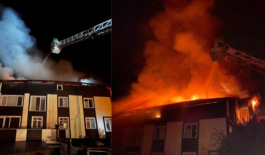 Kızılcakese Köyü’nde çıkan yangın paniğe neden oldu