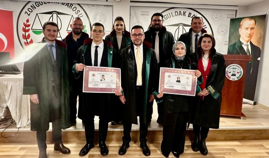 Zonguldak Barosu’nda yeni avukatlar mesleğe ilk adımı attı