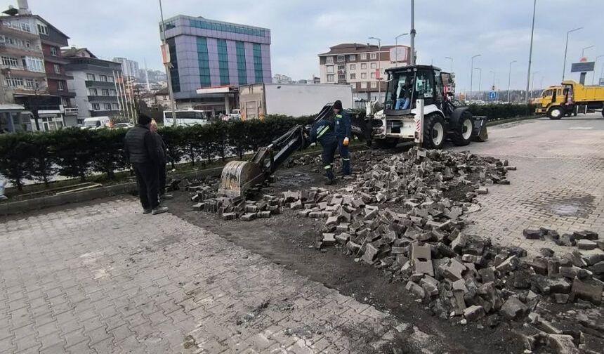 Gülüç'te kilit parke çalışmaları başladı