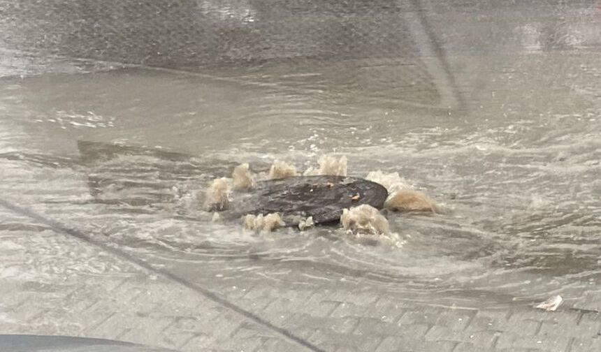 Zonguldak'ta rögarlardan yağmur suyu fışkırdı