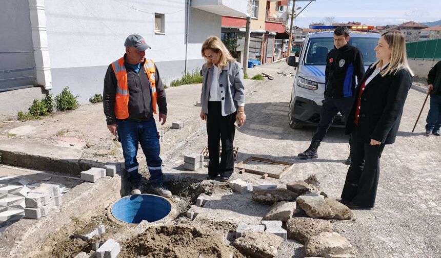 Devrek'in kadın Başkanı, altyapı ve üstyapı çalışmaları yerinde incelendi