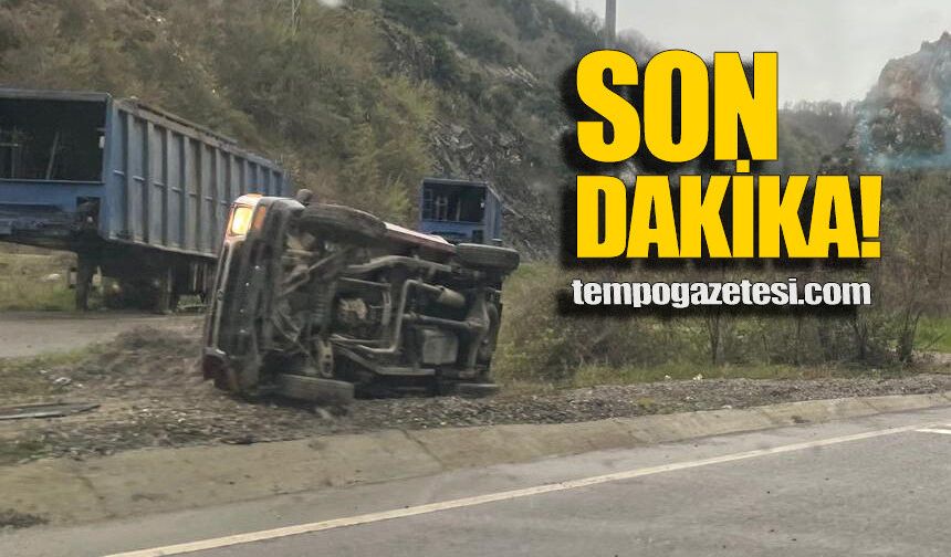 Gökgöl Tünelleri’nde panelvan araç takla attı