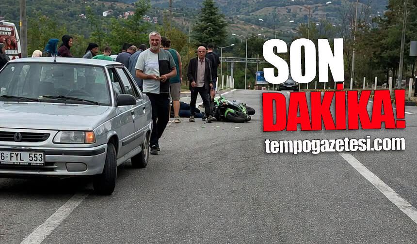 Devrek Sanayi Kavşağı’nda kaza: Motosiklet ile otomobil çarpıştı