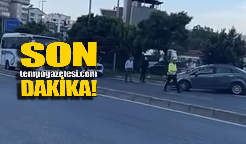 Tırla çarpışan araç karşı şeride geçti