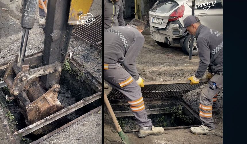 Yağış öncesi uyarı yapıldı, mazgallar yağmur sonrası temizlendi!