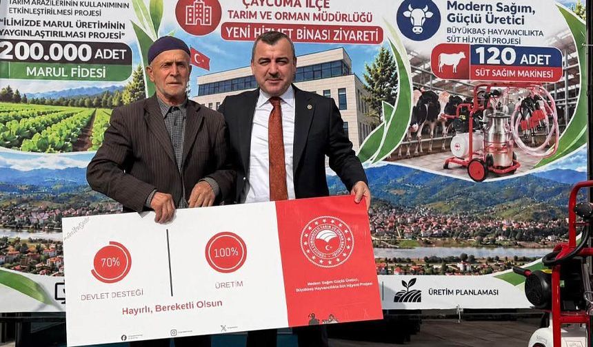 Çaycuma’da üreticilere 200 bin marul fidesi ve 120 süt sağım makinesi desteği