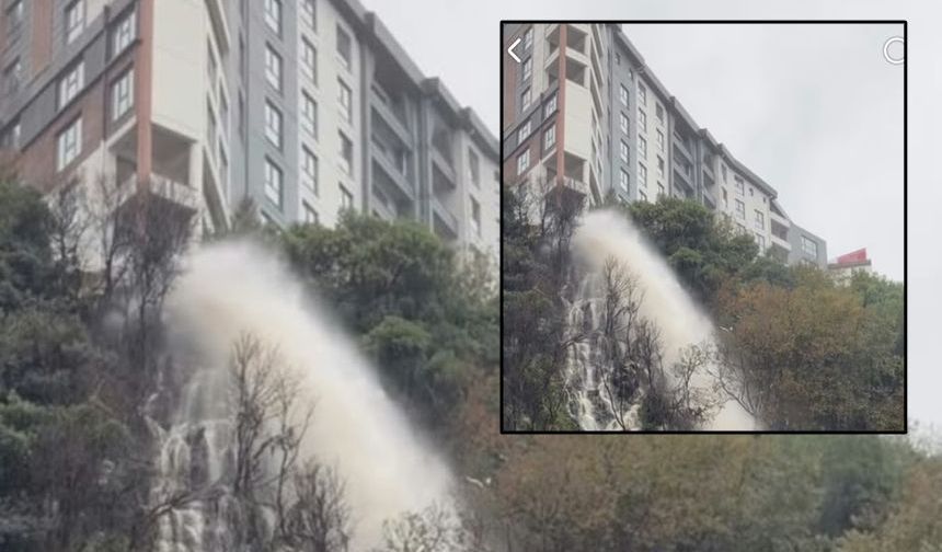 İmar rantlarının eseri sağanakta ortaya çıktı: Apartmanından şelale aktı!