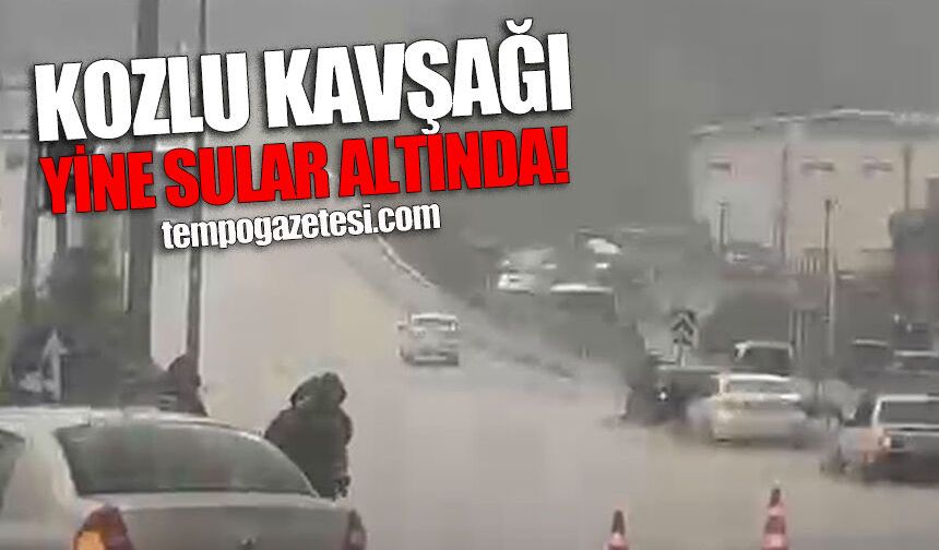 Kozlu sahil yolu ve köprülü kavşak sular altında kaldı