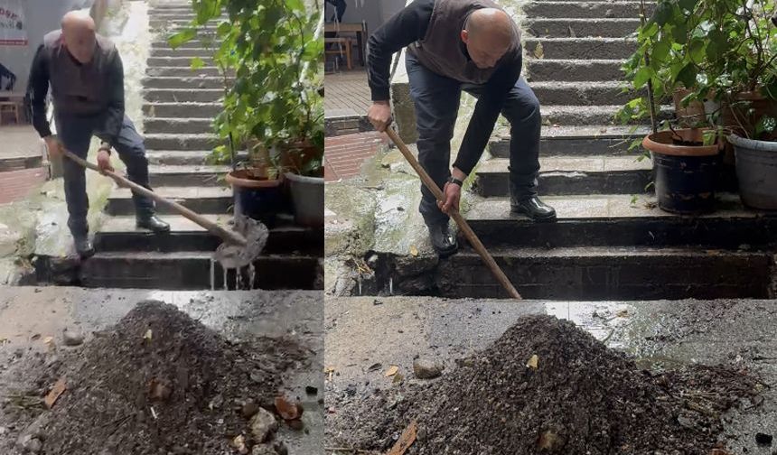İş başa düştü! Mazgalları esnaf temizledi