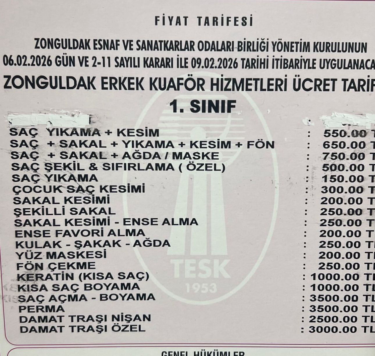 Saçkesimfiyatlarırı