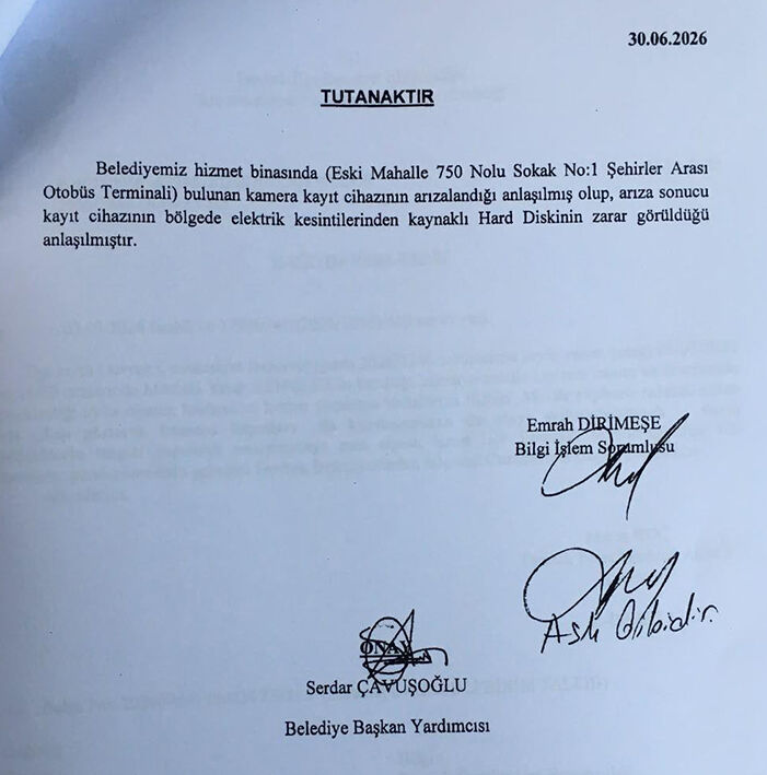 Kameraarızalı Tutanak